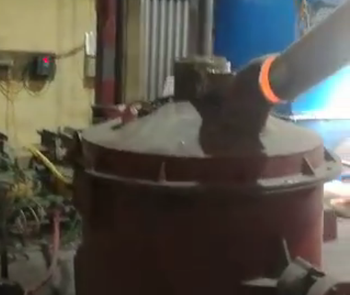 On site video of electric arc furnace smelting